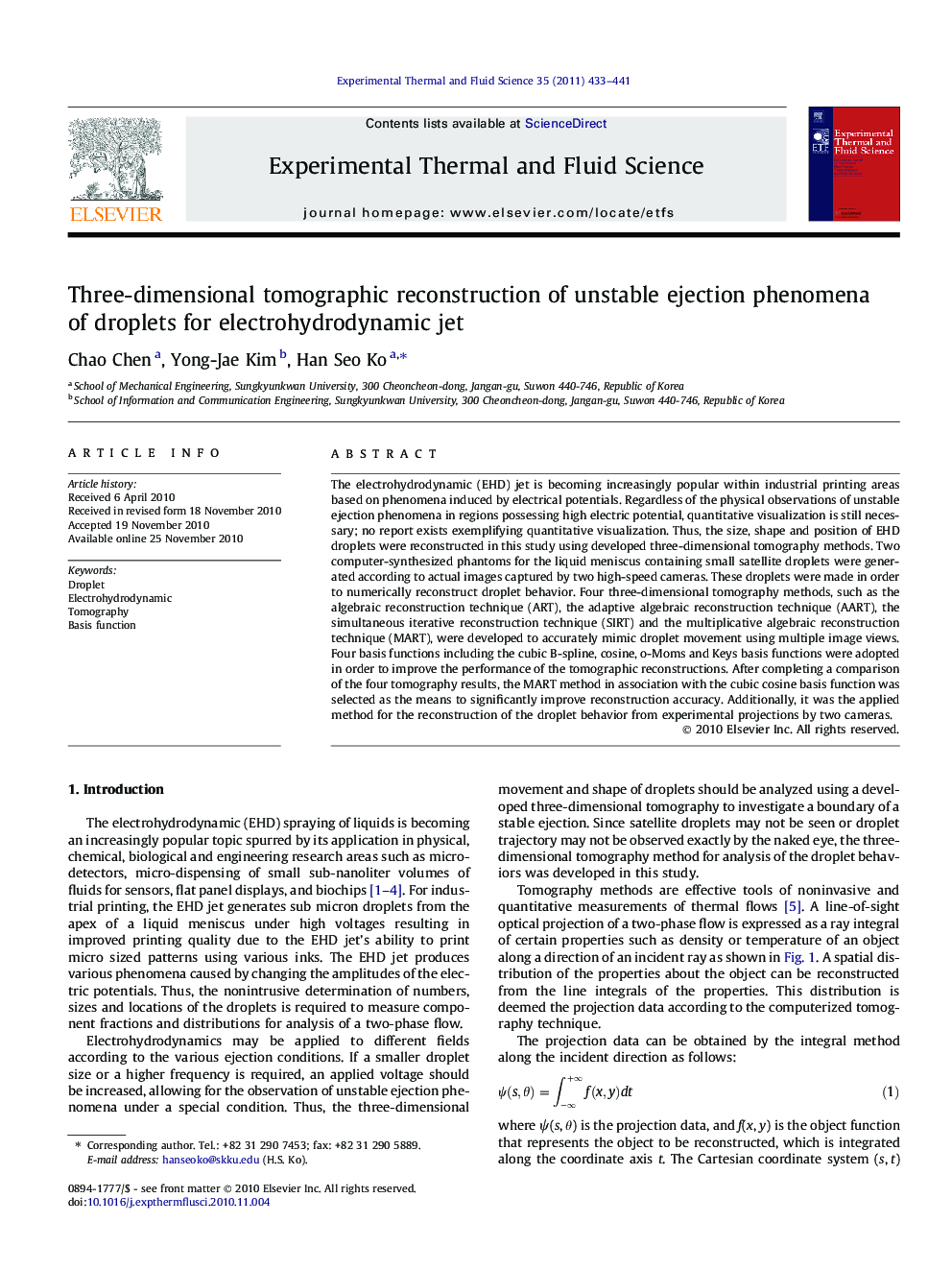 Three-dimensional tomographic reconstruction of unstable ejection phenomena of droplets for electrohydrodynamic jet