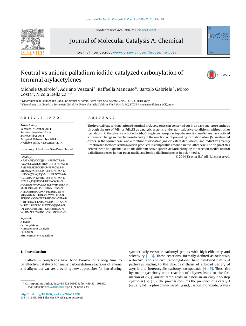 Neutral vs anionic palladium iodide-catalyzed carbonylation of terminal arylacetylenes