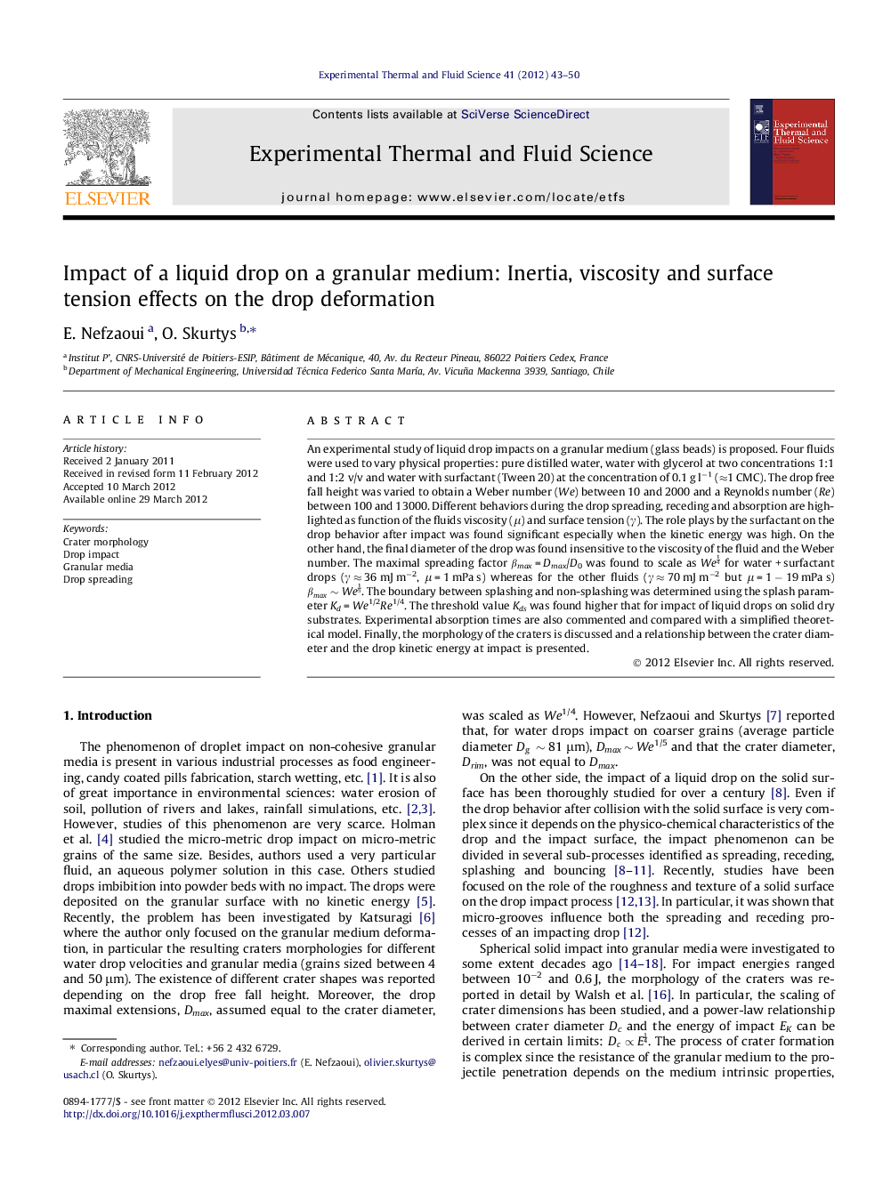 Impact of a liquid drop on a granular medium: Inertia, viscosity and surface tension effects on the drop deformation