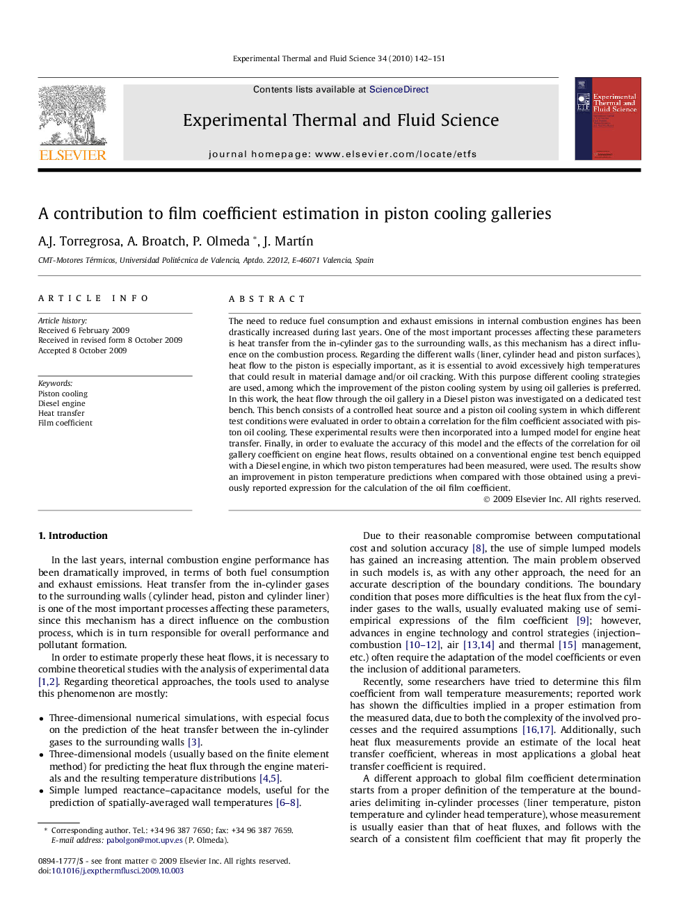 A contribution to film coefficient estimation in piston cooling galleries