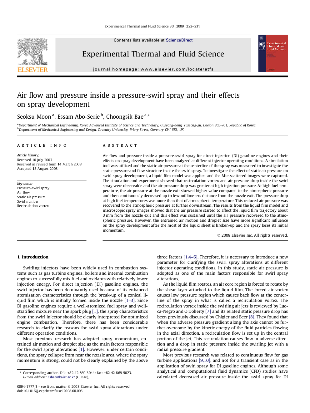 Air flow and pressure inside a pressure-swirl spray and their effects on spray development