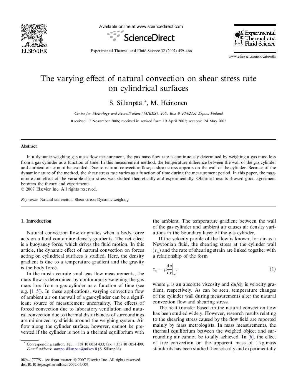 The varying effect of natural convection on shear stress rate on cylindrical surfaces