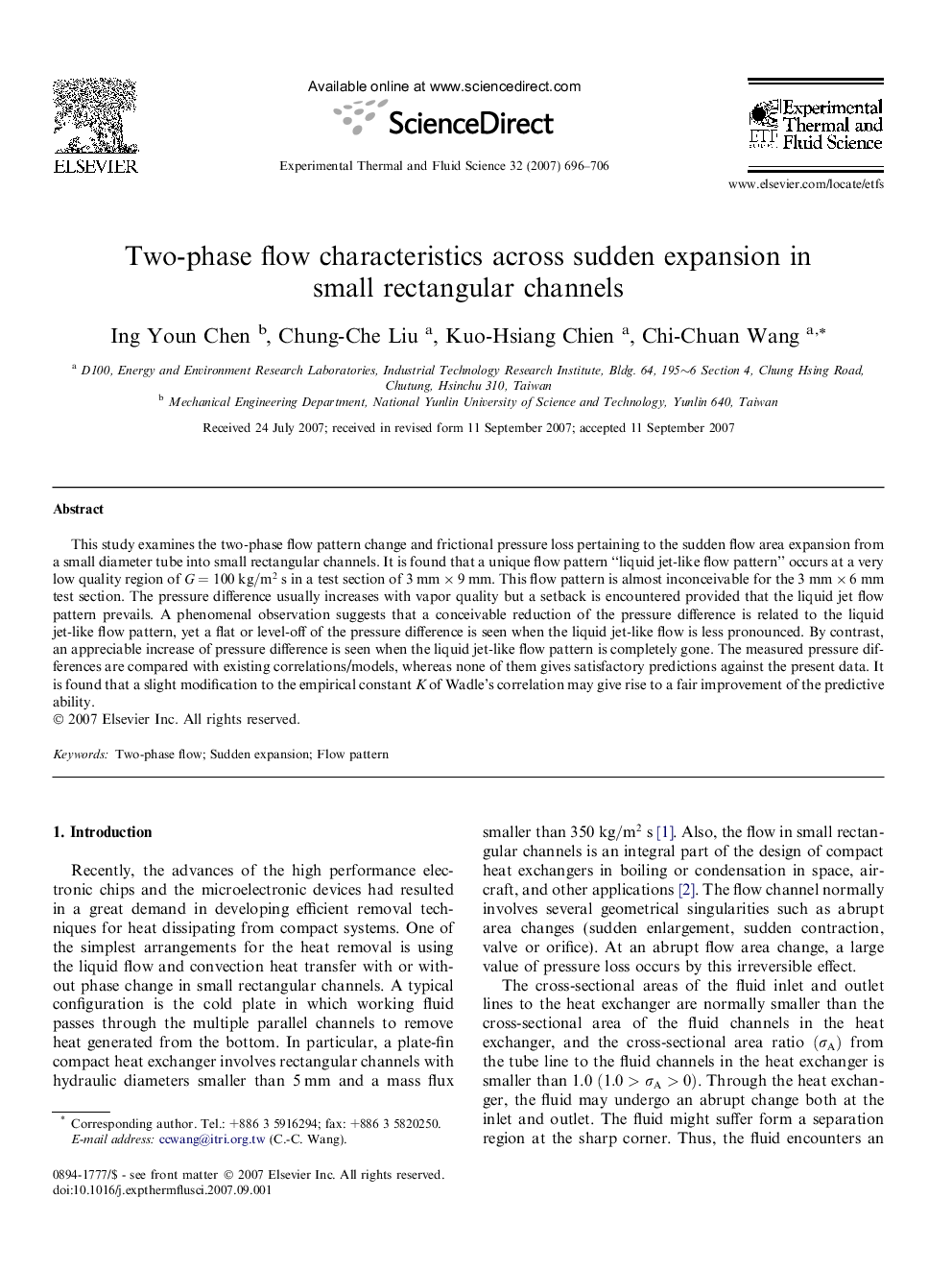 Two-phase flow characteristics across sudden expansion in small rectangular channels