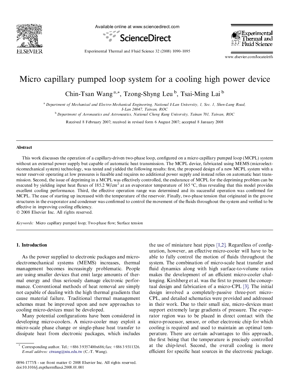 Micro capillary pumped loop system for a cooling high power device