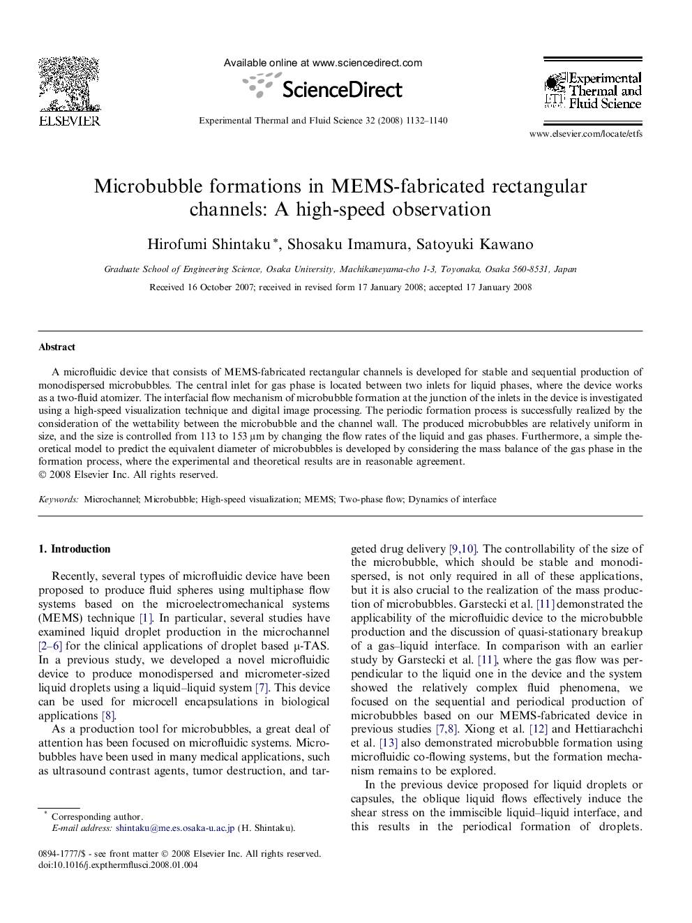 Microbubble formations in MEMS-fabricated rectangular channels: A high-speed observation