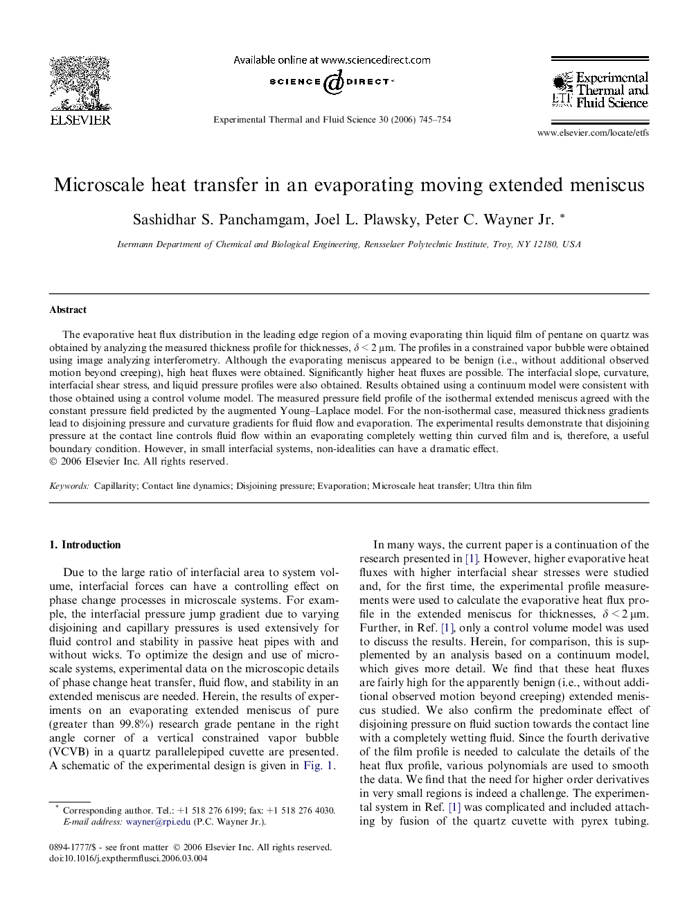 Microscale heat transfer in an evaporating moving extended meniscus