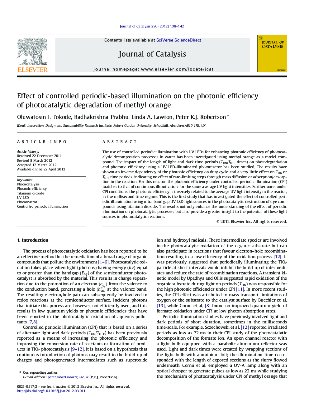 Effect of controlled periodic-based illumination on the photonic efficiency of photocatalytic degradation of methyl orange