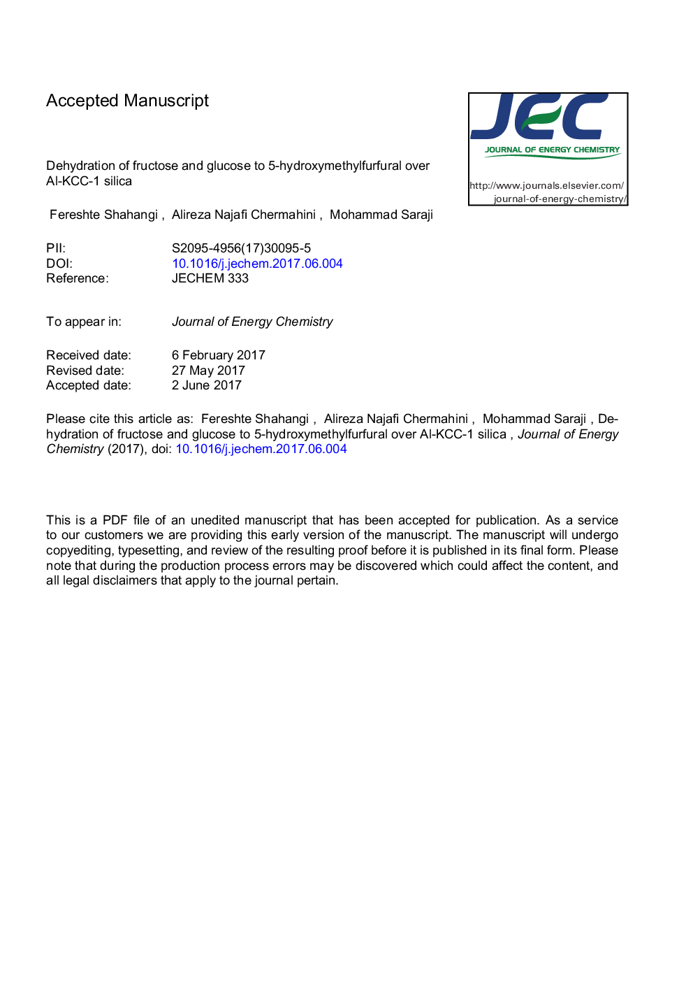 Dehydration of fructose and glucose to 5-hydroxymethylfurfural over Al-KCC-1 silica