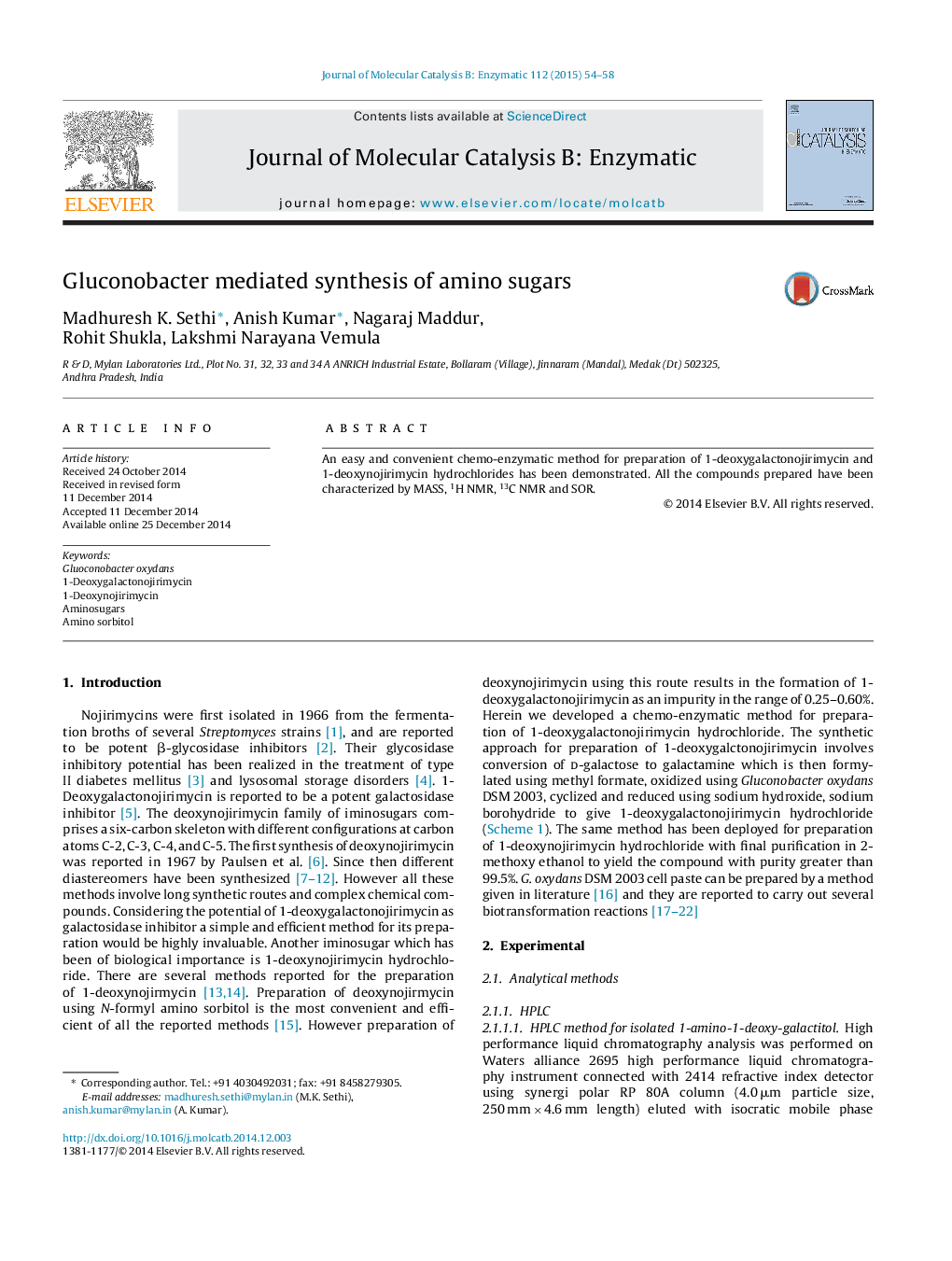 Gluconobacter mediated synthesis of amino sugars