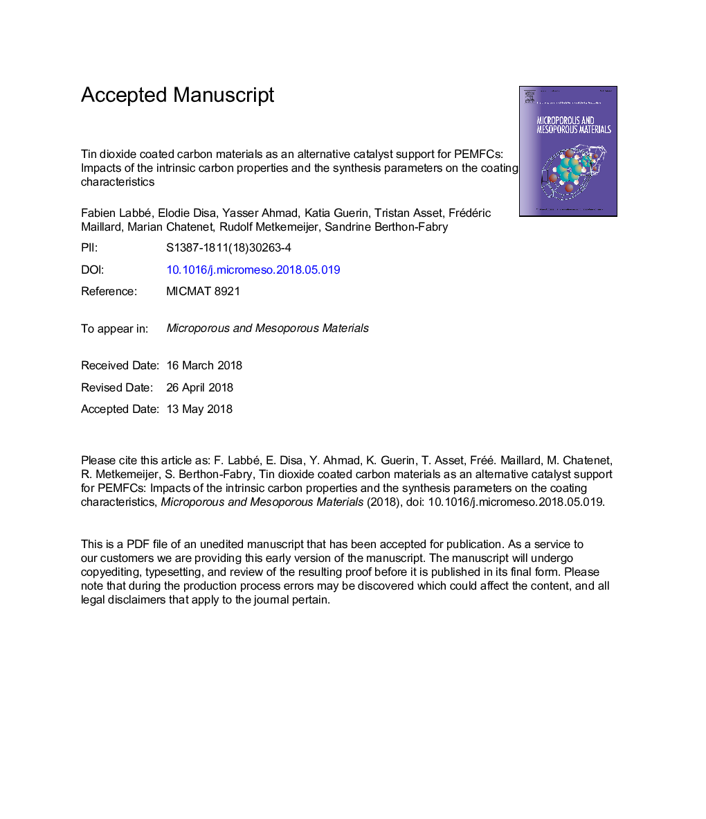 Tin dioxide coated carbon materials as an alternative catalyst support for PEMFCs: Impacts of the intrinsic carbon properties and the synthesis parameters on the coating characteristics