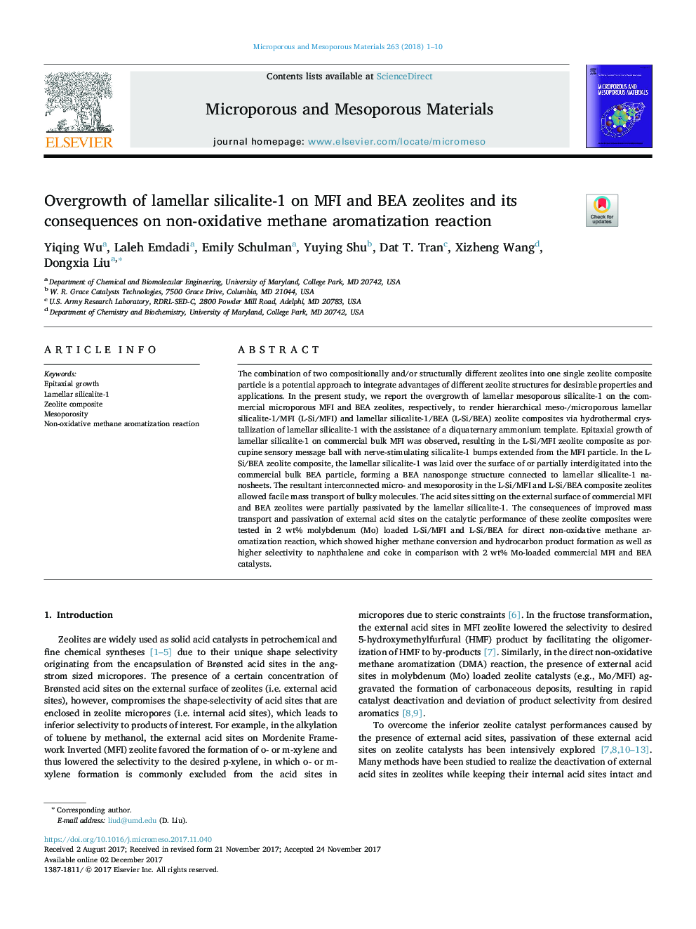 Overgrowth of lamellar silicalite-1 on MFI and BEA zeolites and its consequences on non-oxidative methane aromatization reaction