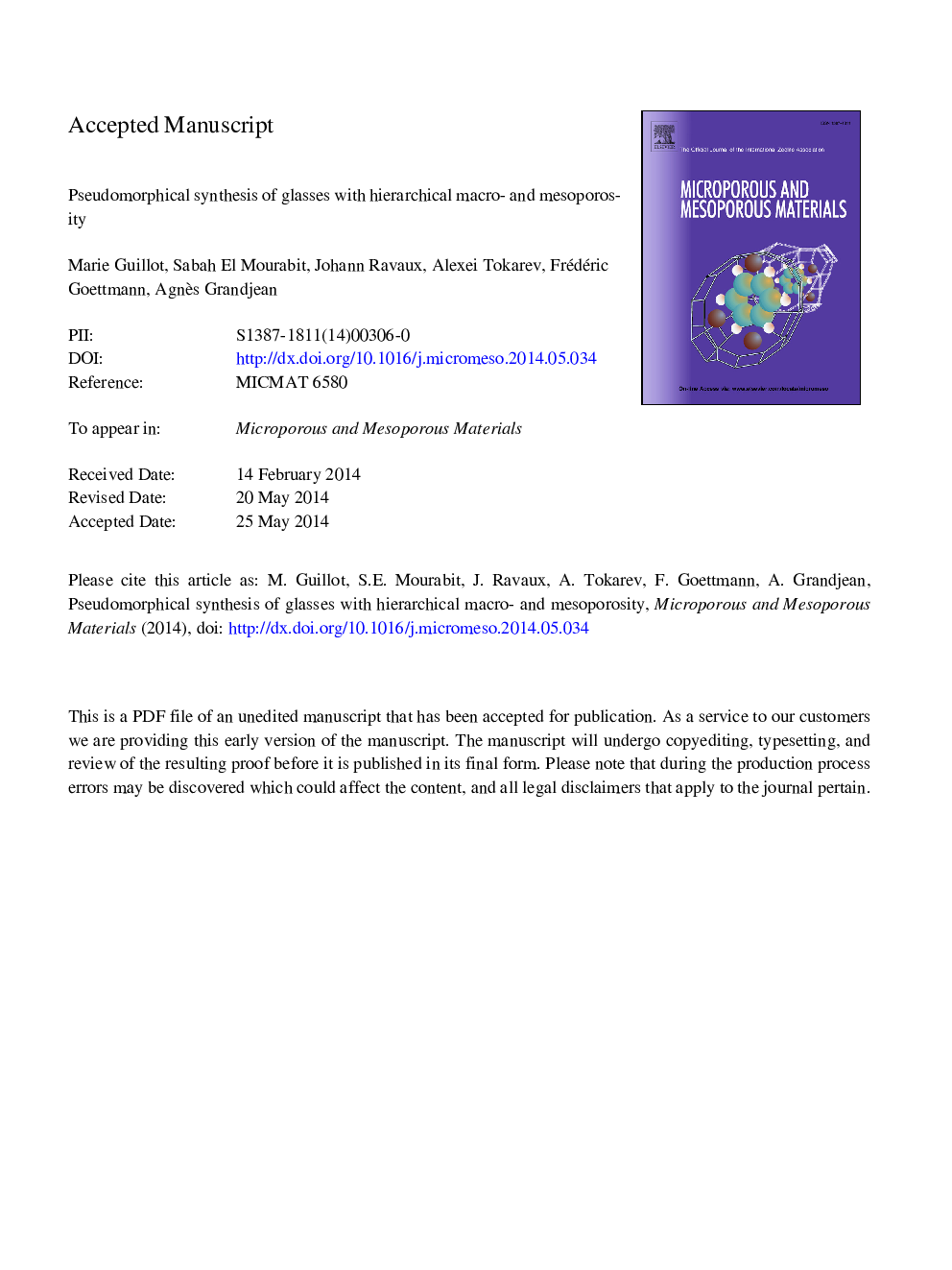 Pseudomorphical synthesis of glasses with hierarchical macro- and mesoporosity