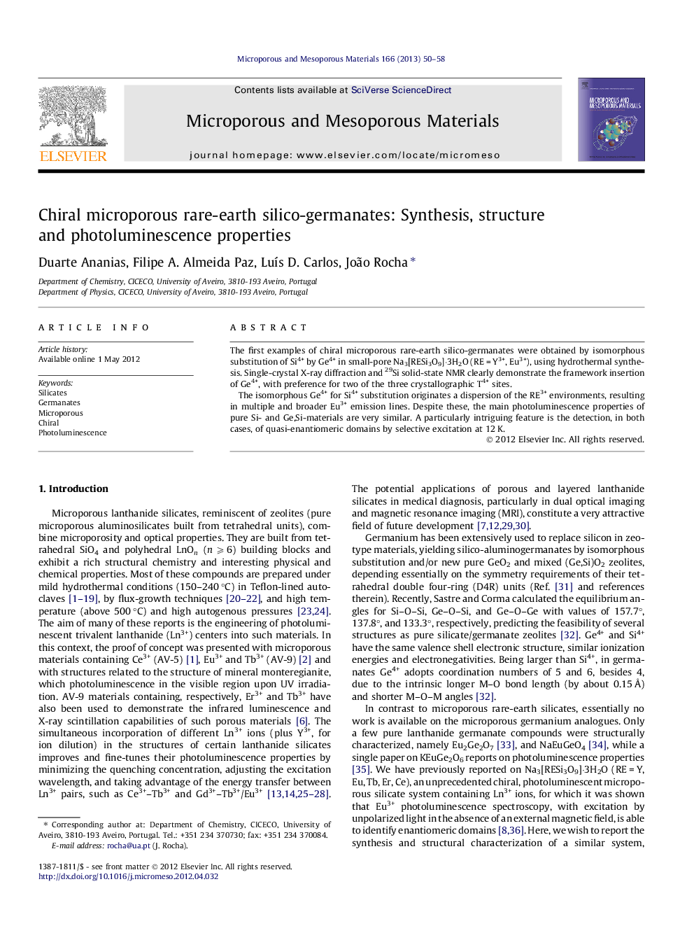 سیلیکا-ژنراتای نادر خاک کریپال: سنتز، ساختار و ویژگی های فوتولومینسانس 