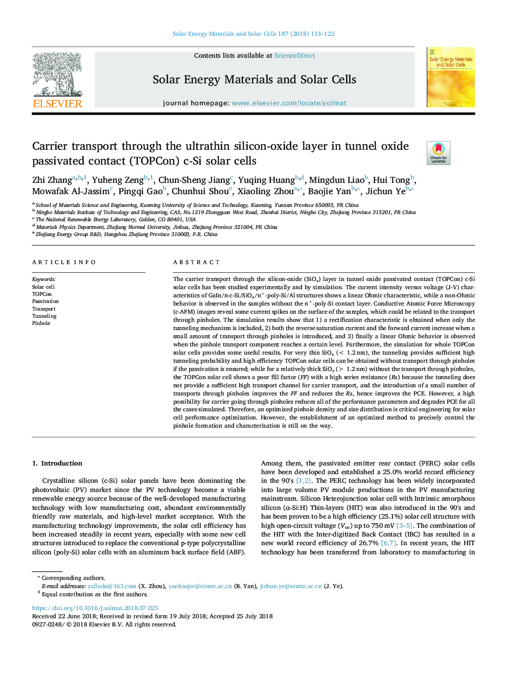 Carrier transport through the ultrathin silicon-oxide layer in tunnel oxide passivated contact (TOPCon) c-Si solar cells