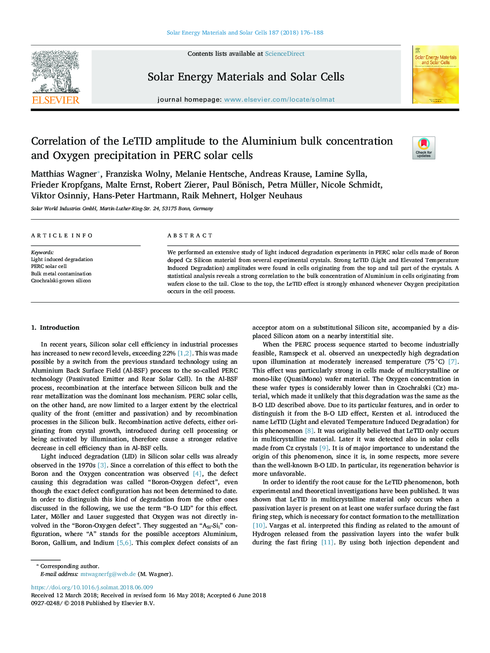 Correlation of the LeTID amplitude to the Aluminium bulk concentration and Oxygen precipitation in PERC solar cells