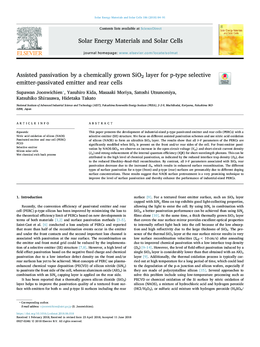 Assisted passivation by a chemically grown SiO2 layer for p-type selective emitter-passivated emitter and rear cells