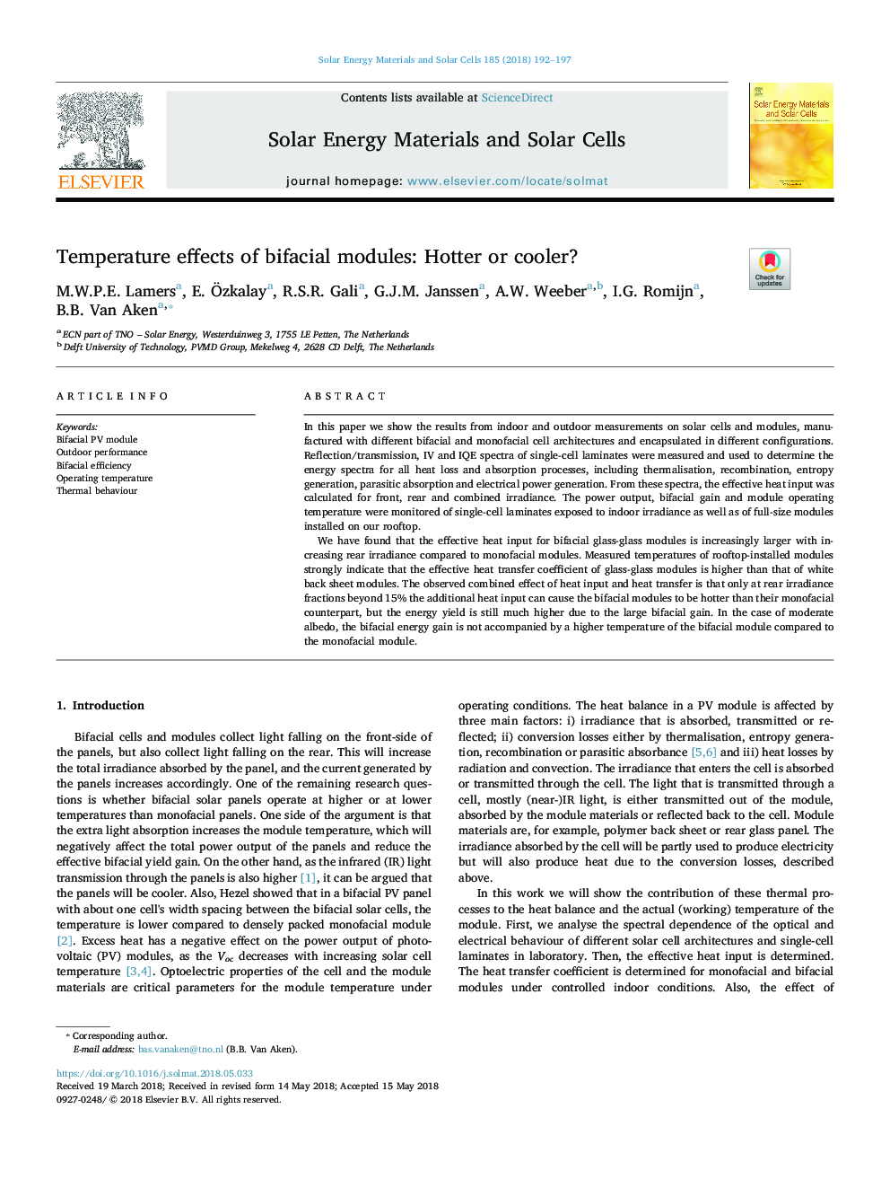 Temperature effects of bifacial modules: Hotter or cooler?