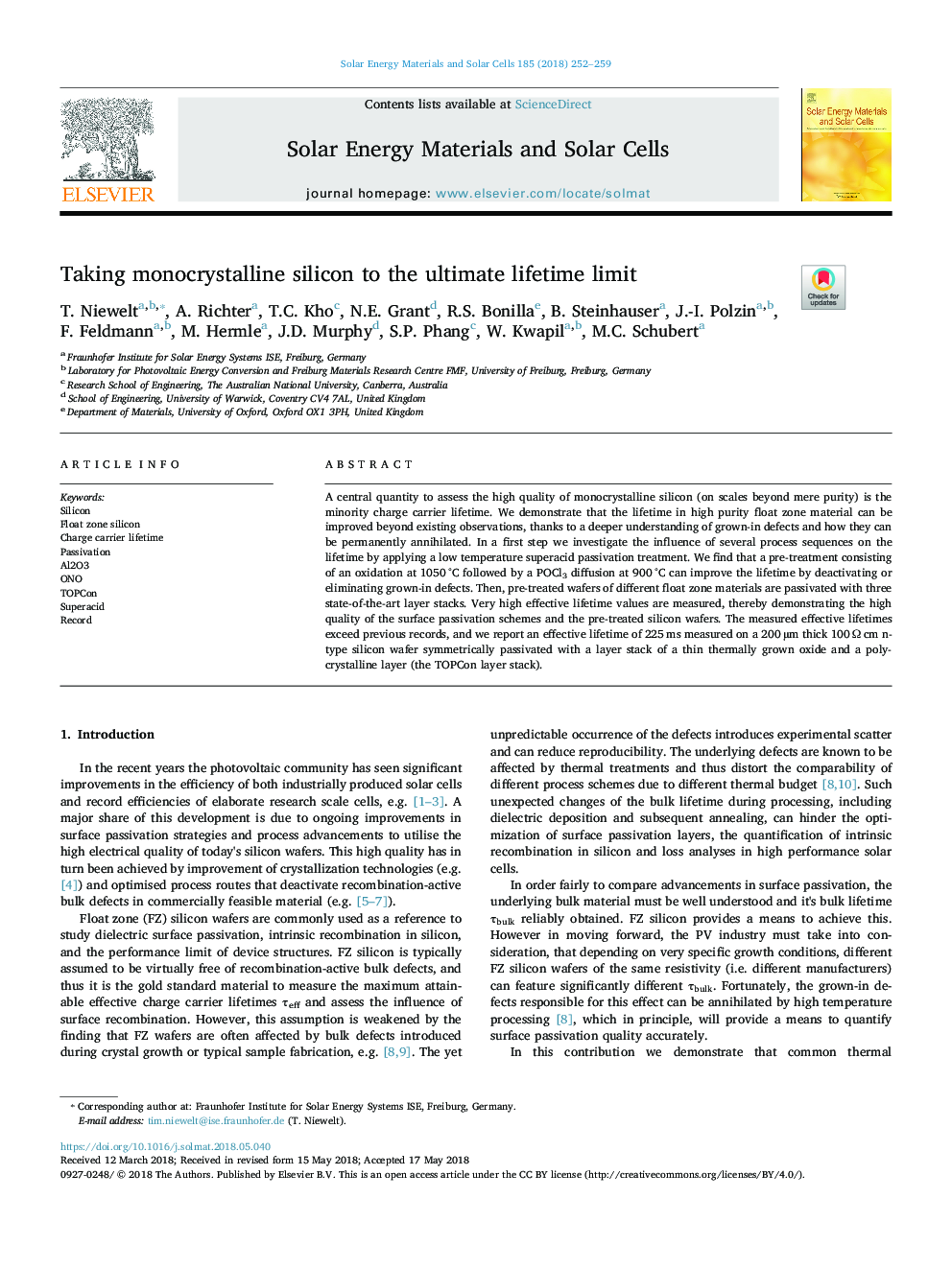 Taking monocrystalline silicon to the ultimate lifetime limit