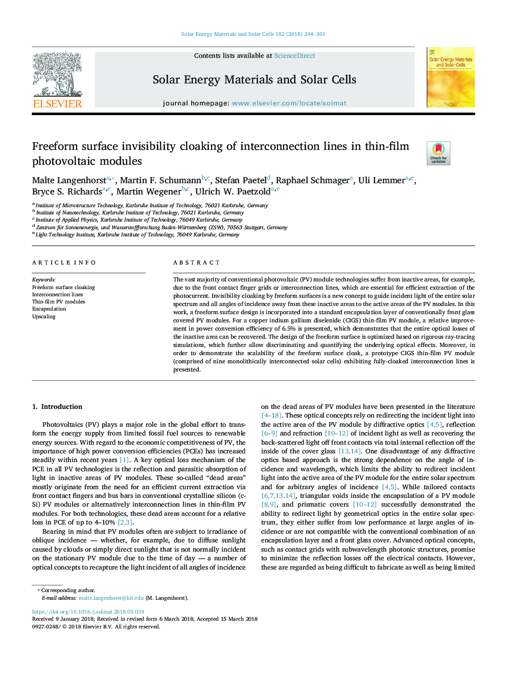 Freeform surface invisibility cloaking of interconnection lines in thin-film photovoltaic modules