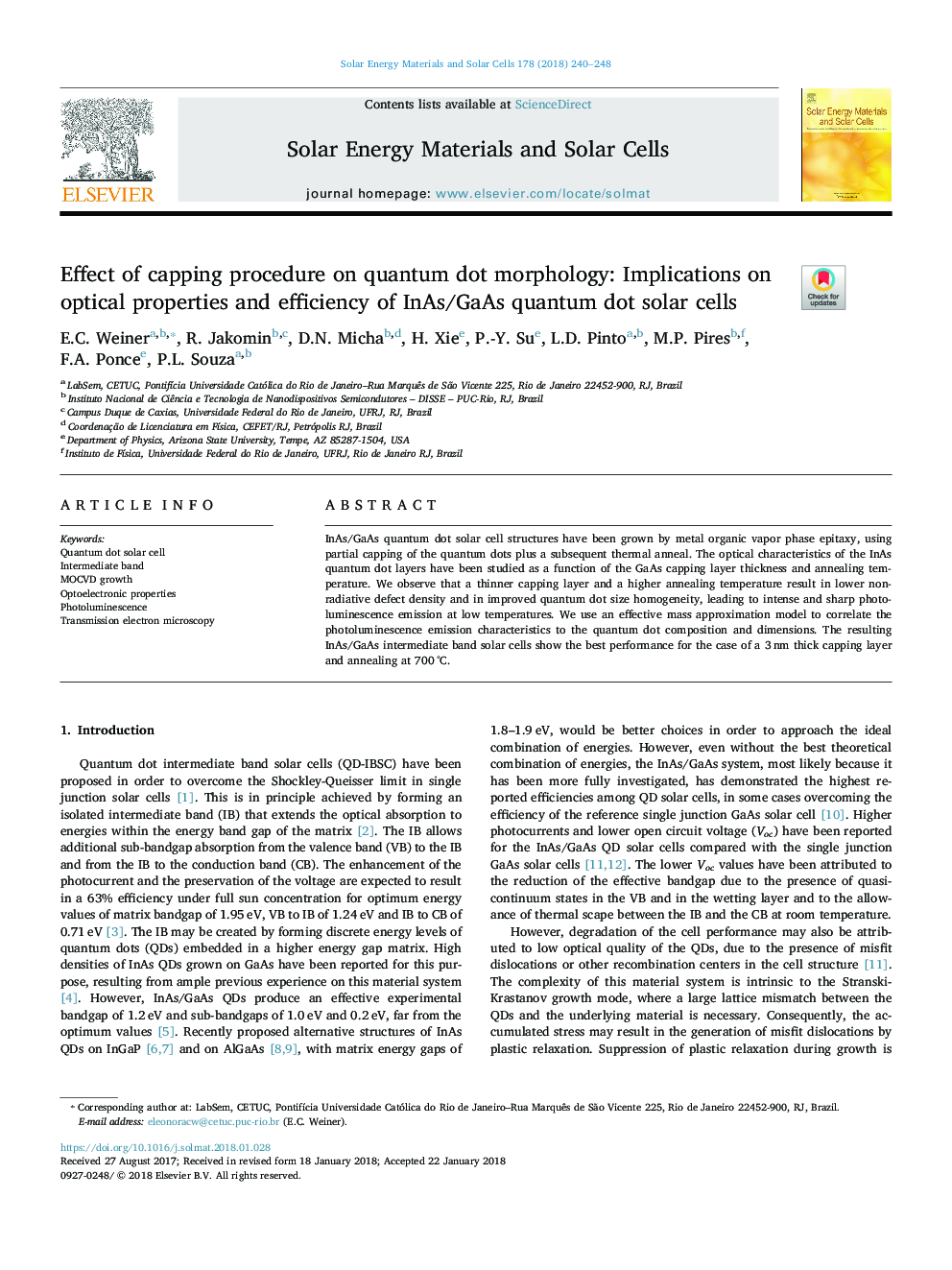 Effect of capping procedure on quantum dot morphology: Implications on optical properties and efficiency of InAs/GaAs quantum dot solar cells