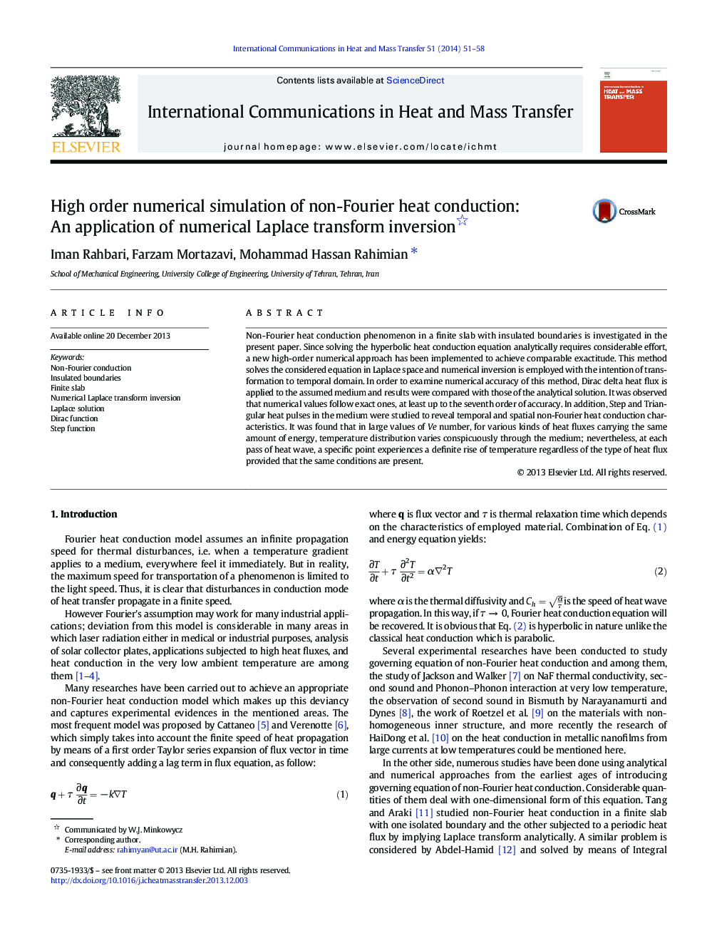 High order numerical simulation of non-Fourier heat conduction: An application of numerical Laplace transform inversion