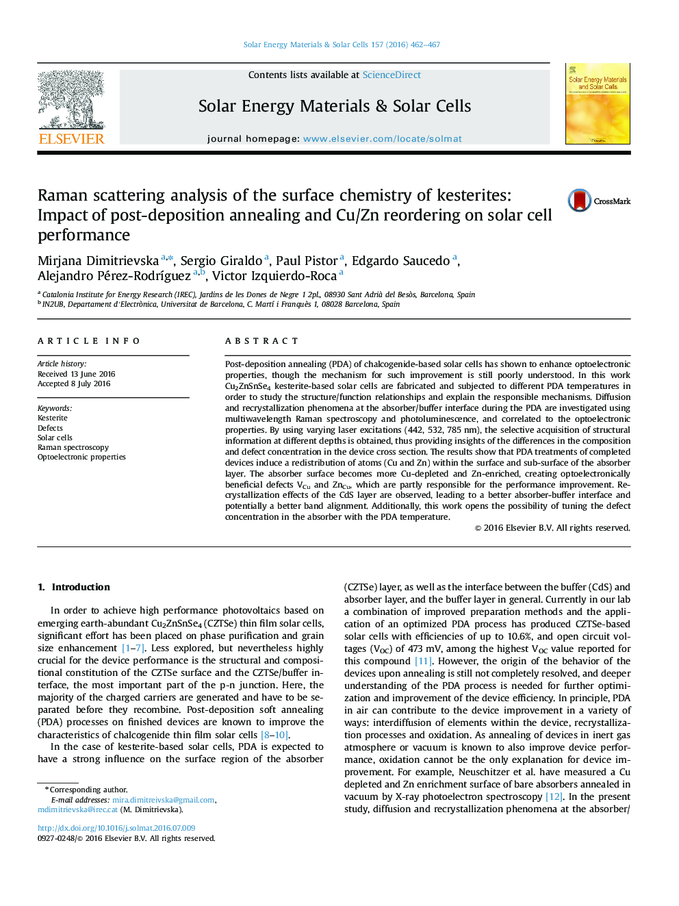 Raman scattering analysis of the surface chemistry of kesterites: Impact of post-deposition annealing and Cu/Zn reordering on solar cell performance