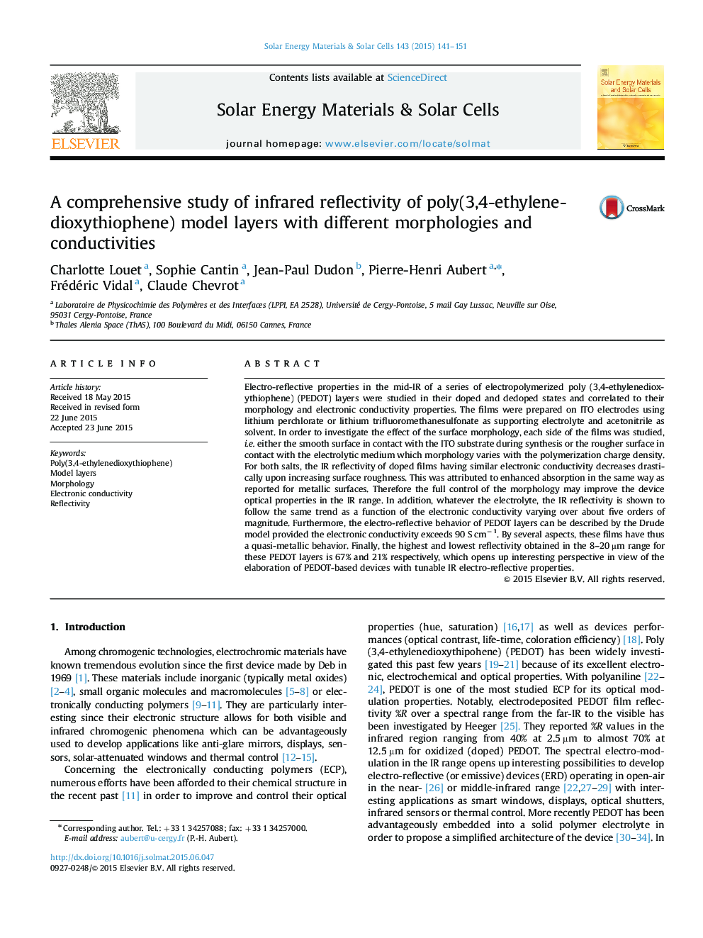 A comprehensive study of infrared reflectivity of poly(3,4-ethylenedioxythiophene) model layers with different morphologies and conductivities