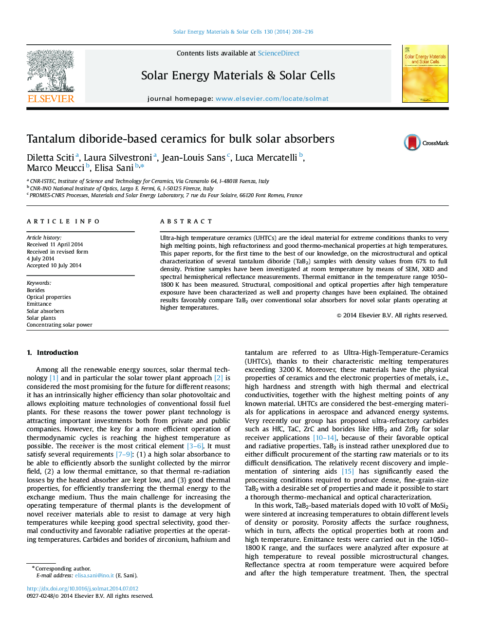 Tantalum diboride-based ceramics for bulk solar absorbers