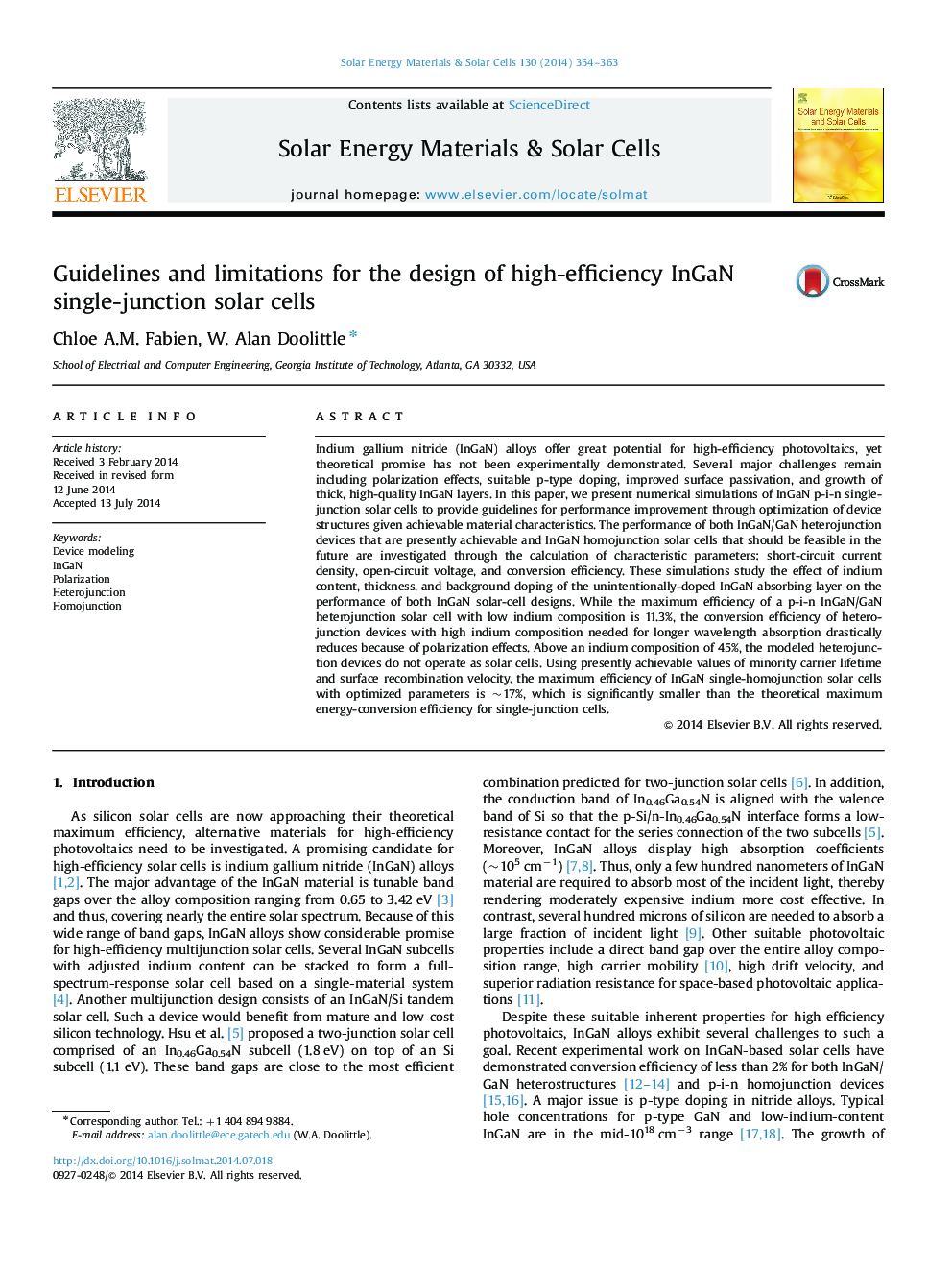 Guidelines and limitations for the design of high-efficiency InGaN single-junction solar cells
