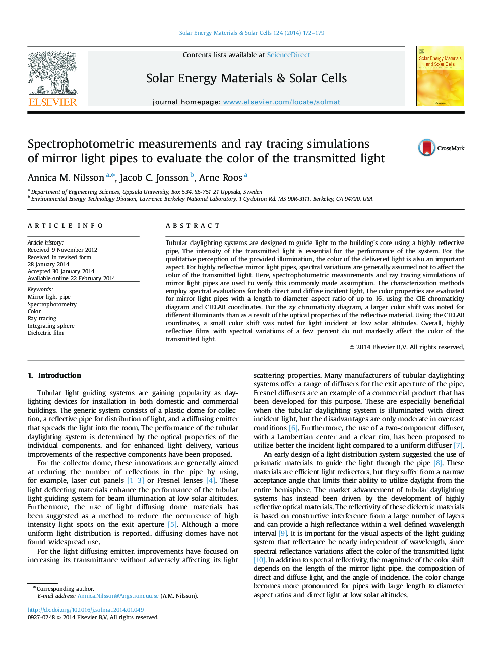 Spectrophotometric measurements and ray tracing simulations of mirror light pipes to evaluate the color of the transmitted light