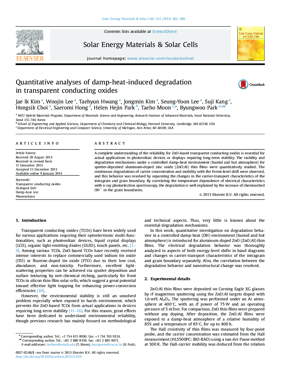 Quantitative analyses of damp-heat-induced degradation in transparent conducting oxides