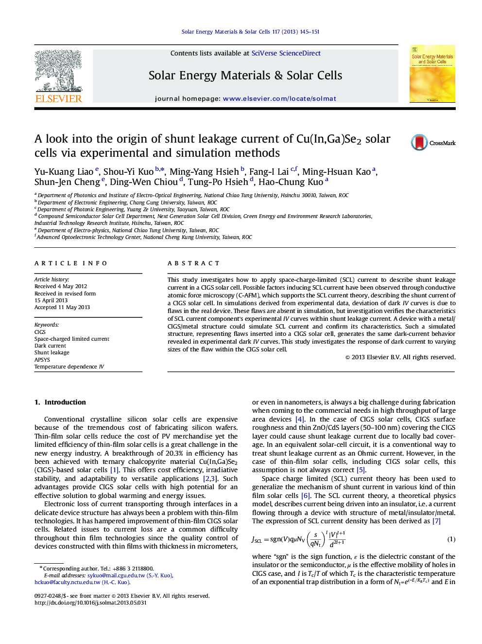 A look into the origin of shunt leakage current of Cu(In,Ga)Se2 solar cells via experimental and simulation methods