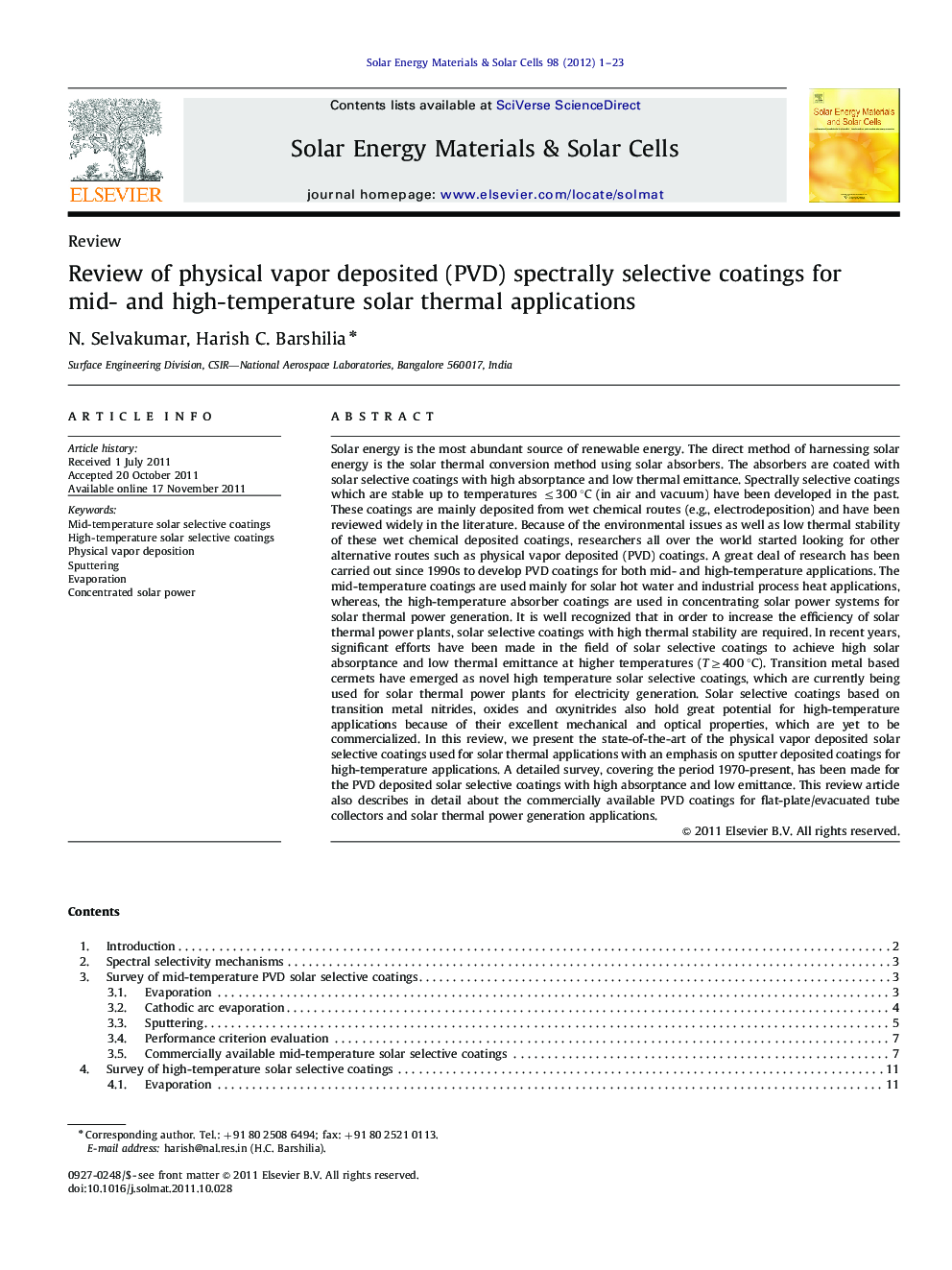 Review of physical vapor deposited (PVD) spectrally selective coatings for mid- and high-temperature solar thermal applications