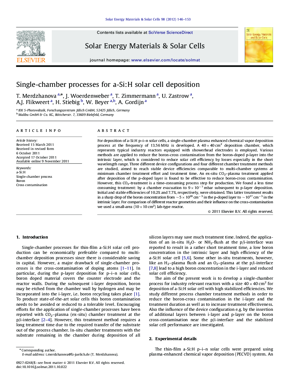 Single-chamber processes for a-Si:H solar cell deposition