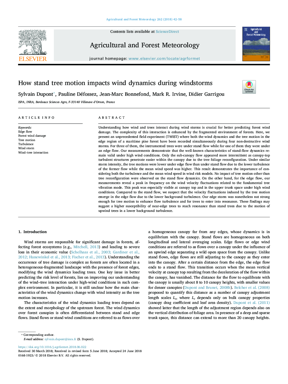 How stand tree motion impacts wind dynamics during windstorms