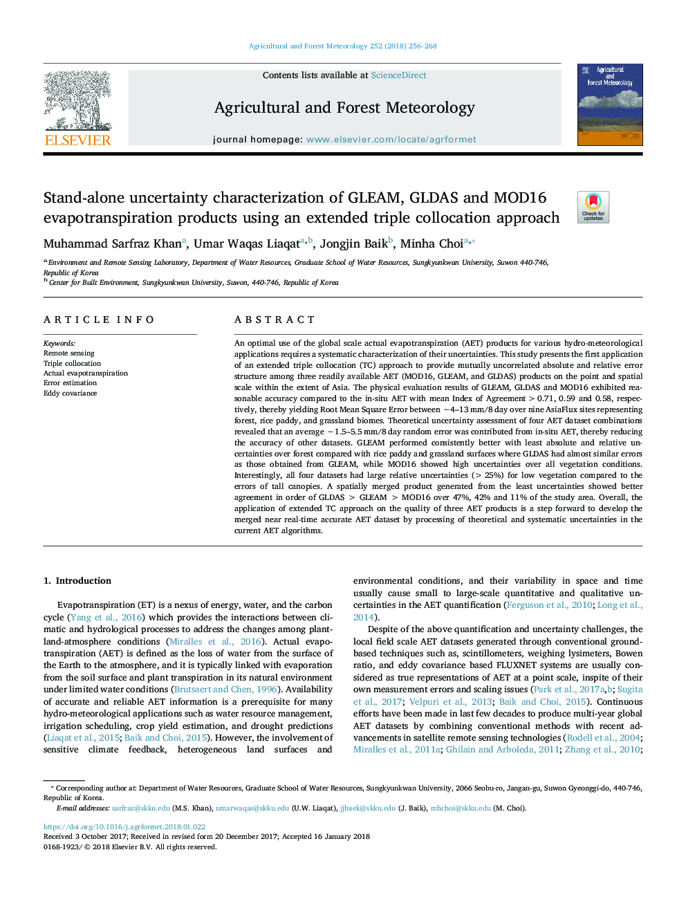 Stand-alone uncertainty characterization of GLEAM, GLDAS and MOD16 evapotranspiration products using an extended triple collocation approach