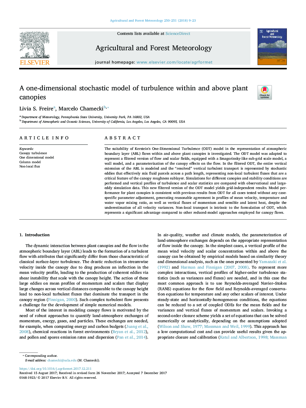 A one-dimensional stochastic model of turbulence within and above plant canopies