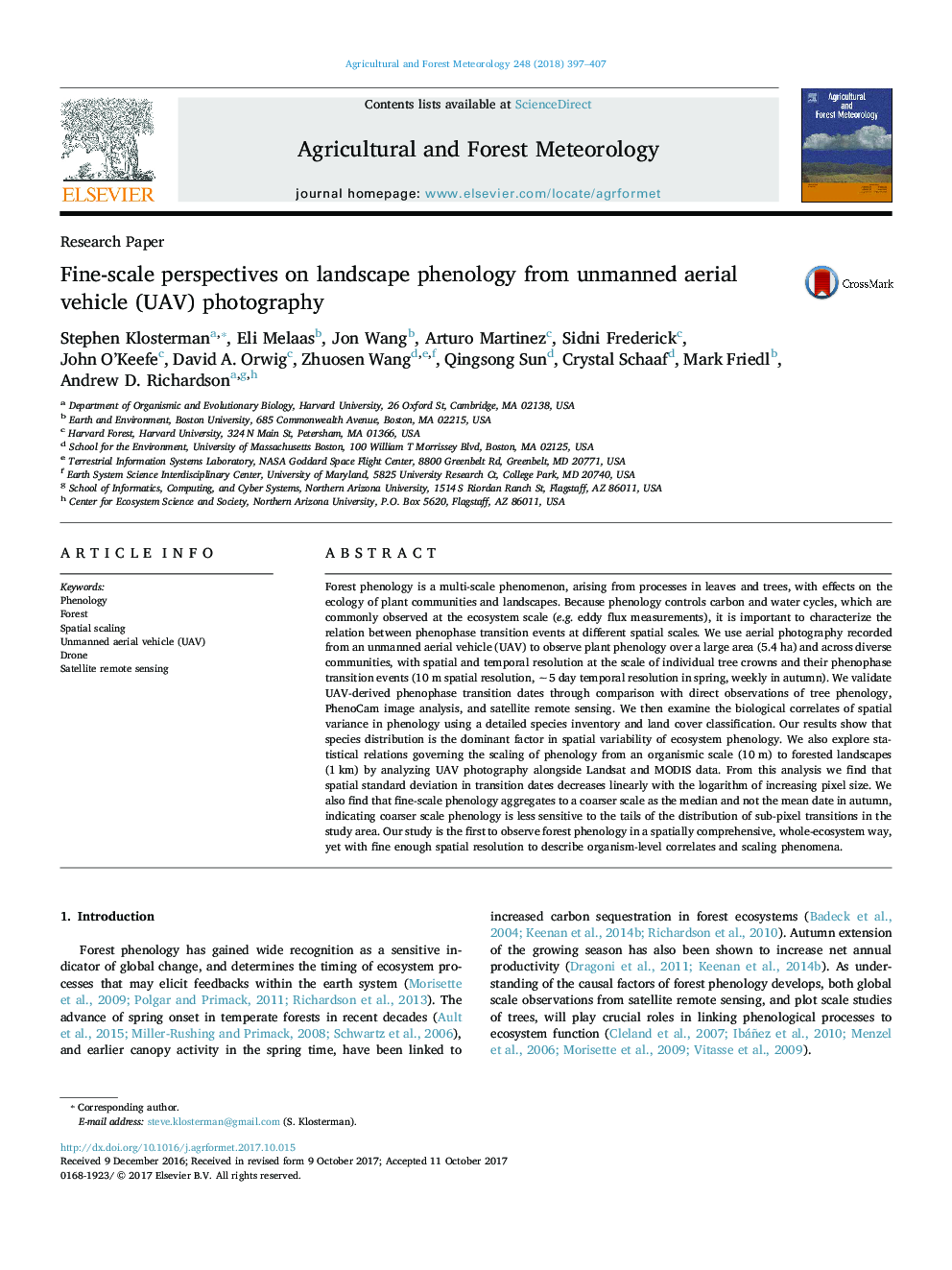 Fine-scale perspectives on landscape phenology from unmanned aerial vehicle (UAV) photography