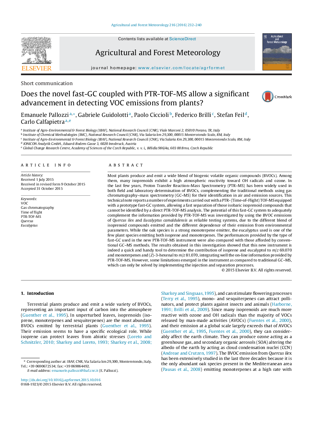 Does the novel fast-GC coupled with PTR-TOF-MS allow a significant advancement in detecting VOC emissions from plants?