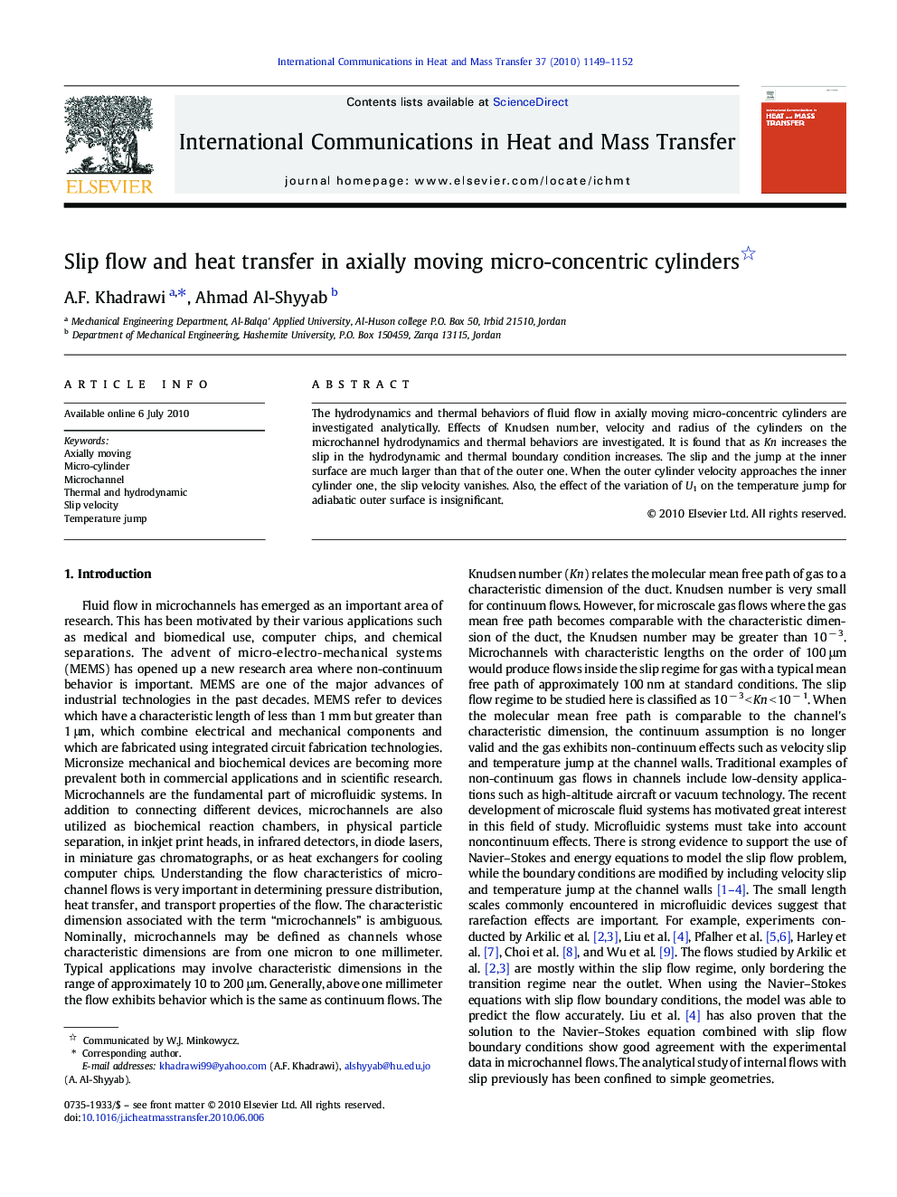 Slip flow and heat transfer in axially moving micro-concentric cylinders 