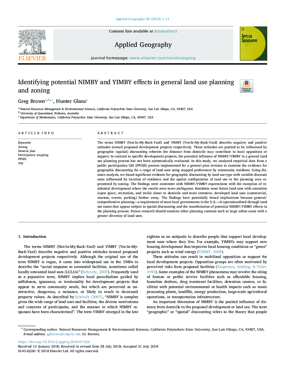 Identifying potential NIMBY and YIMBY effects in general land use planning and zoning