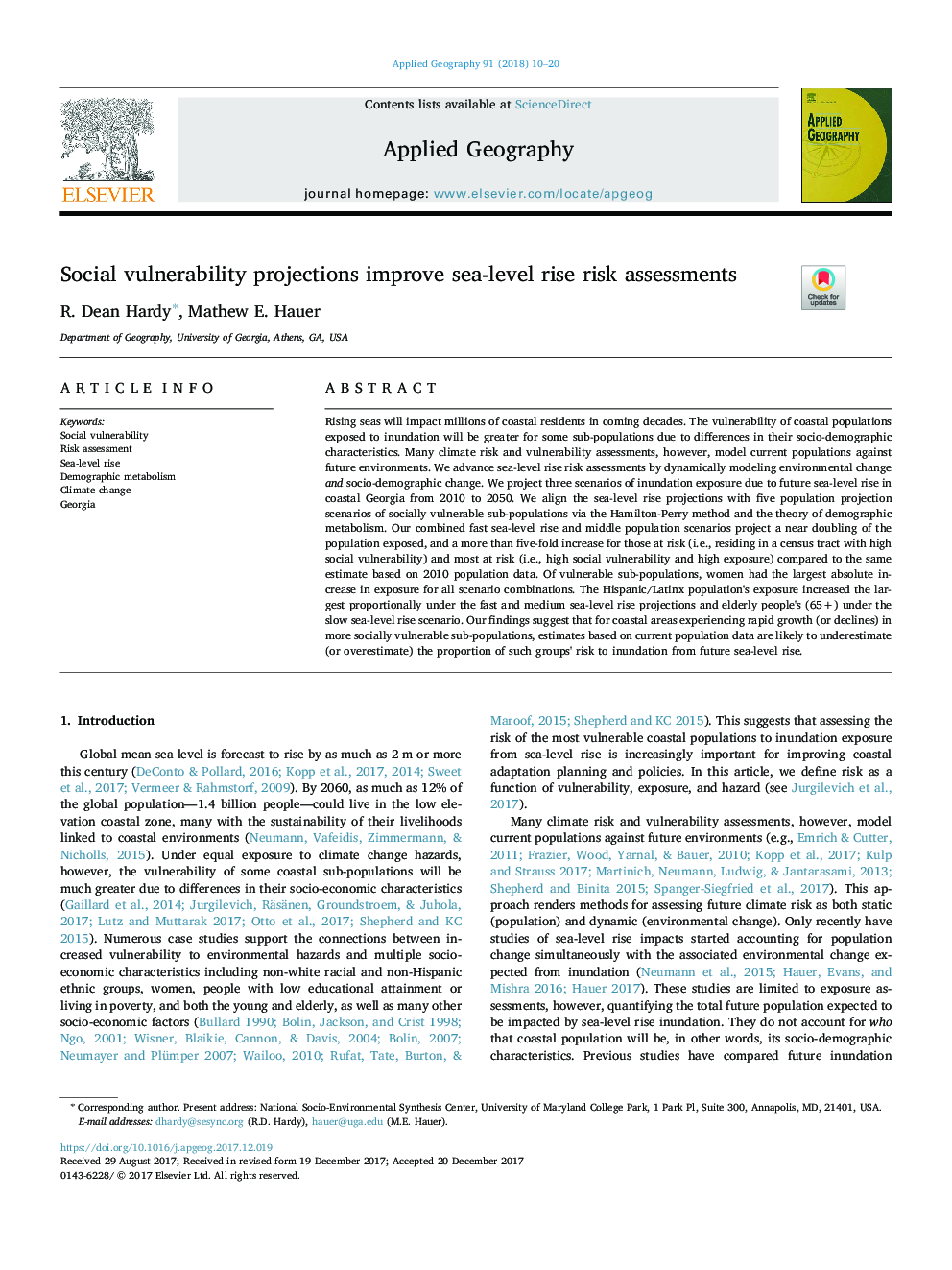 Social vulnerability projections improve sea-level rise risk assessments