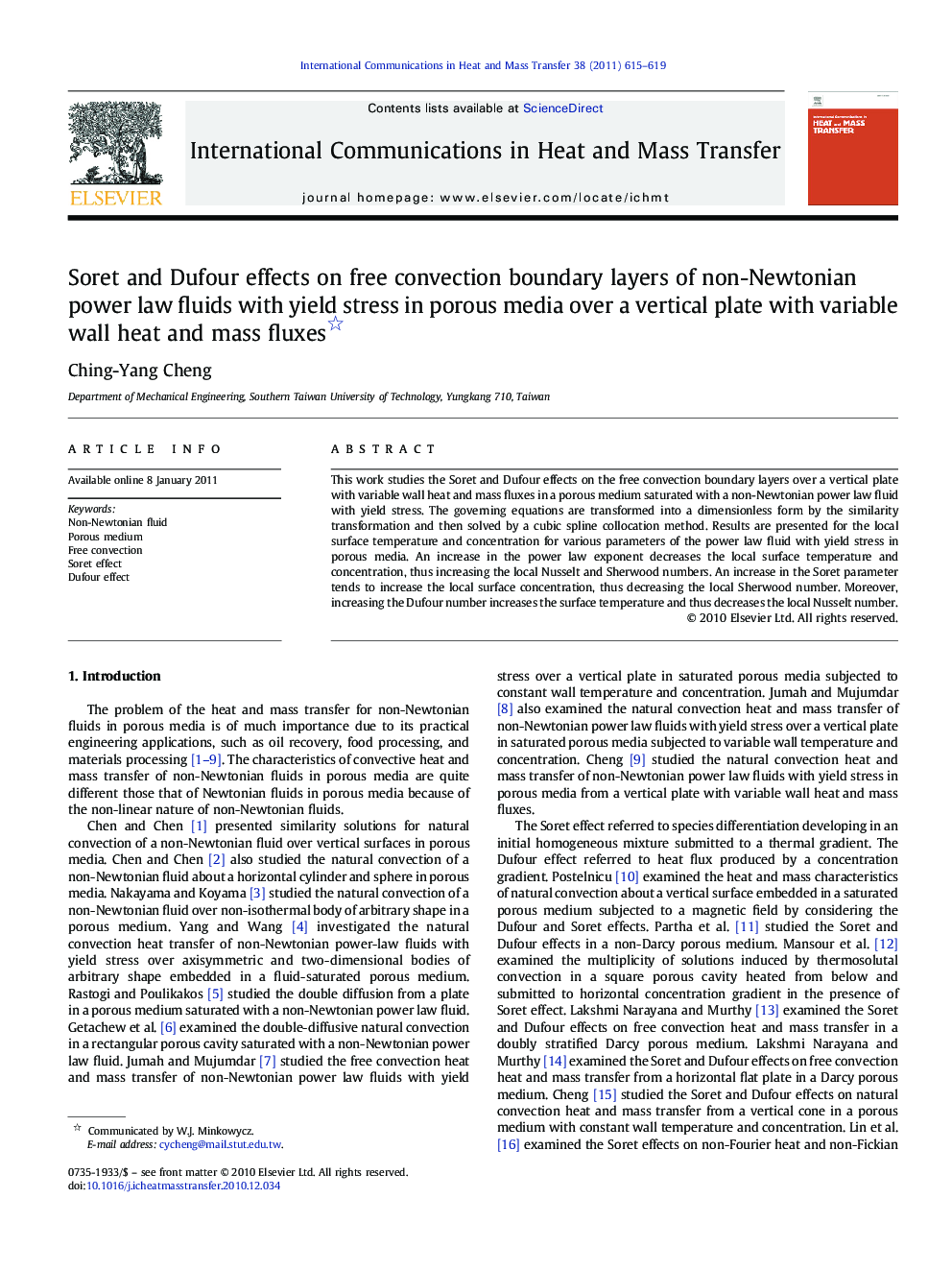 Soret and Dufour effects on free convection boundary layers of non-Newtonian power law fluids with yield stress in porous media over a vertical plate with variable wall heat and mass fluxes 