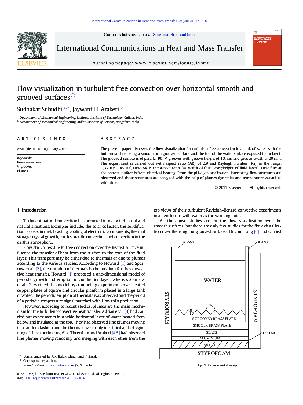 Flow visualization in turbulent free convection over horizontal smooth and grooved surfaces 