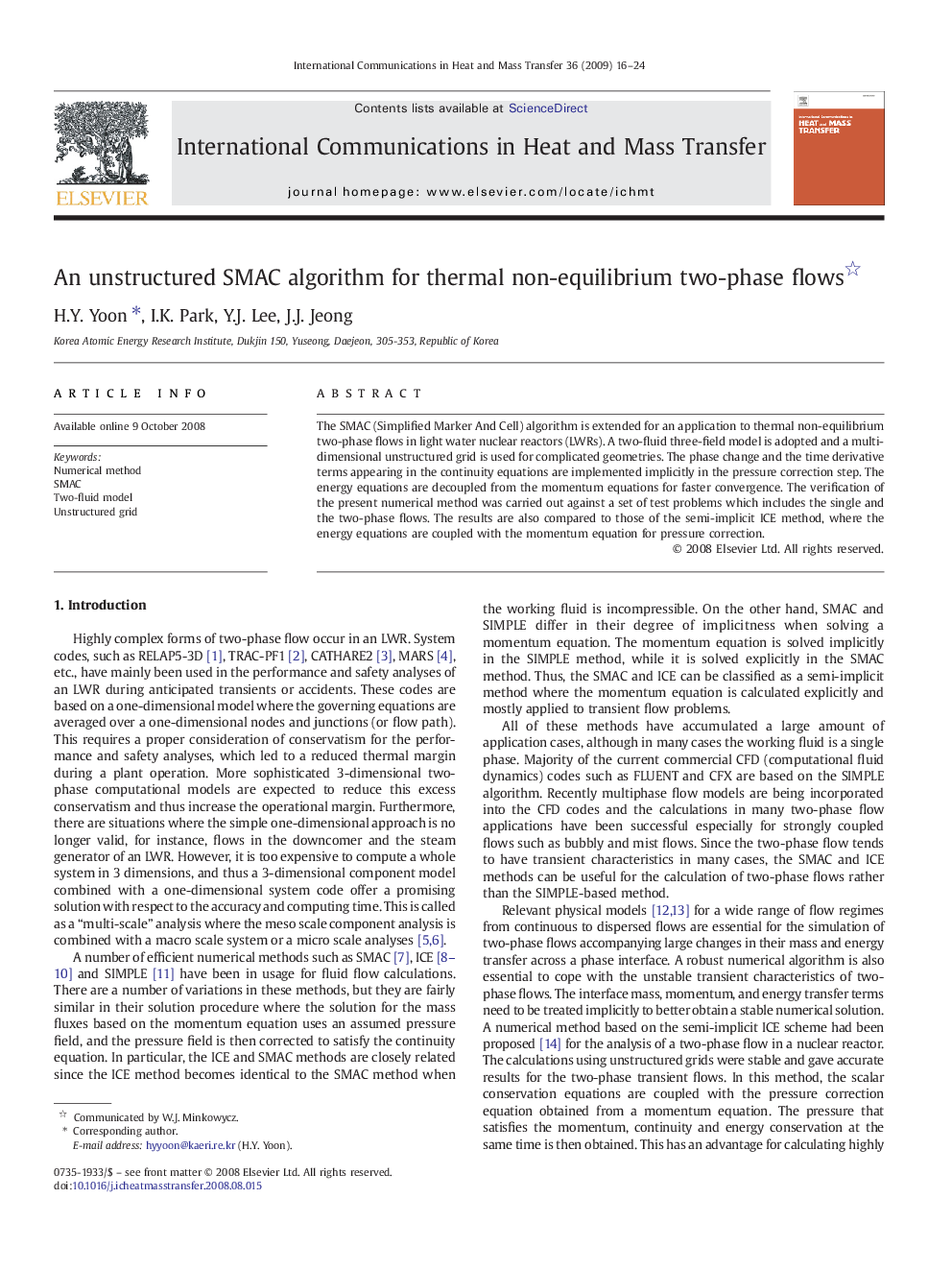 An unstructured SMAC algorithm for thermal non-equilibrium two-phase flows