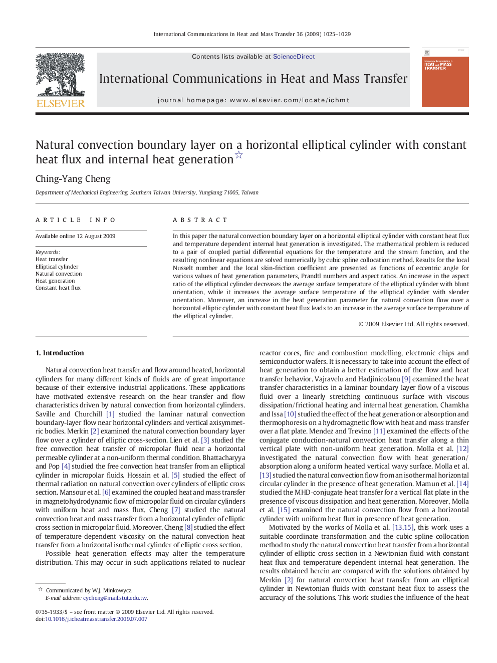 Natural convection boundary layer on a horizontal elliptical cylinder with constant heat flux and internal heat generation 