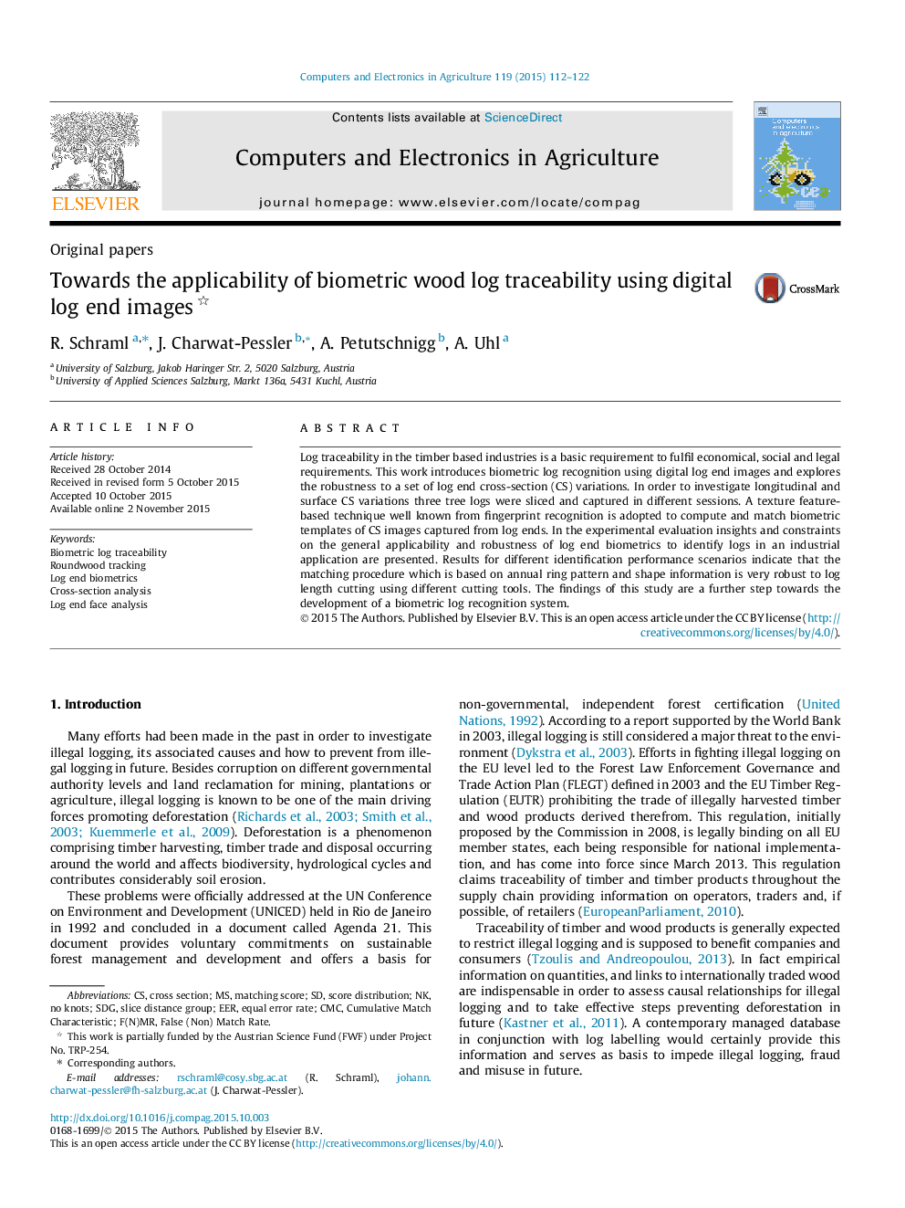 Towards the applicability of biometric wood log traceability using digital log end images