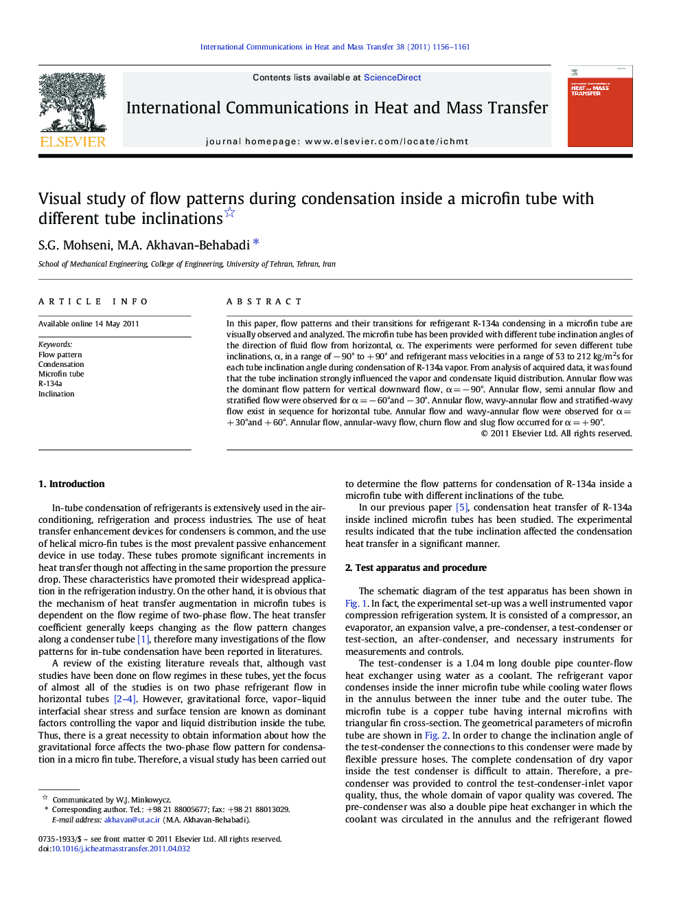 Visual study of flow patterns during condensation inside a microfin tube with different tube inclinations 