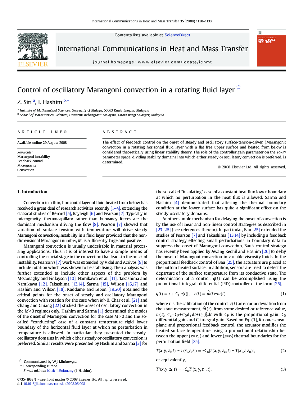 Control of oscillatory Marangoni convection in a rotating fluid layer 