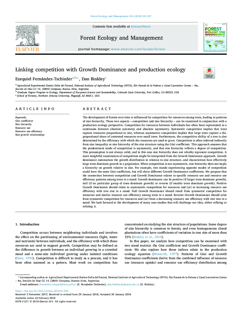 Linking competition with Growth Dominance and production ecology